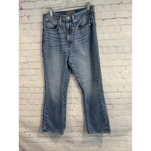 J Crew Point Sur Jeans Womens 28 11" Kick Out Crop High Rise Medium Wash Western